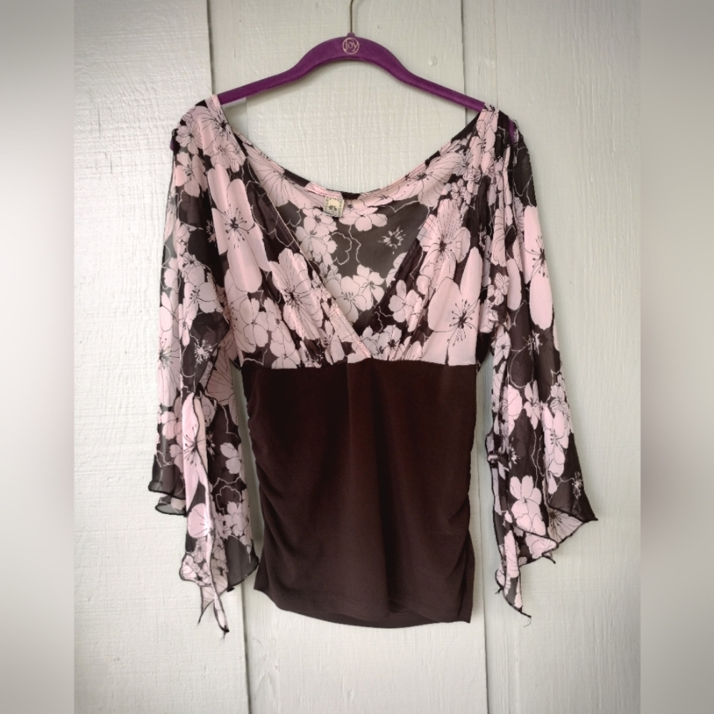 2B Vintage Floral Blouse Shirt